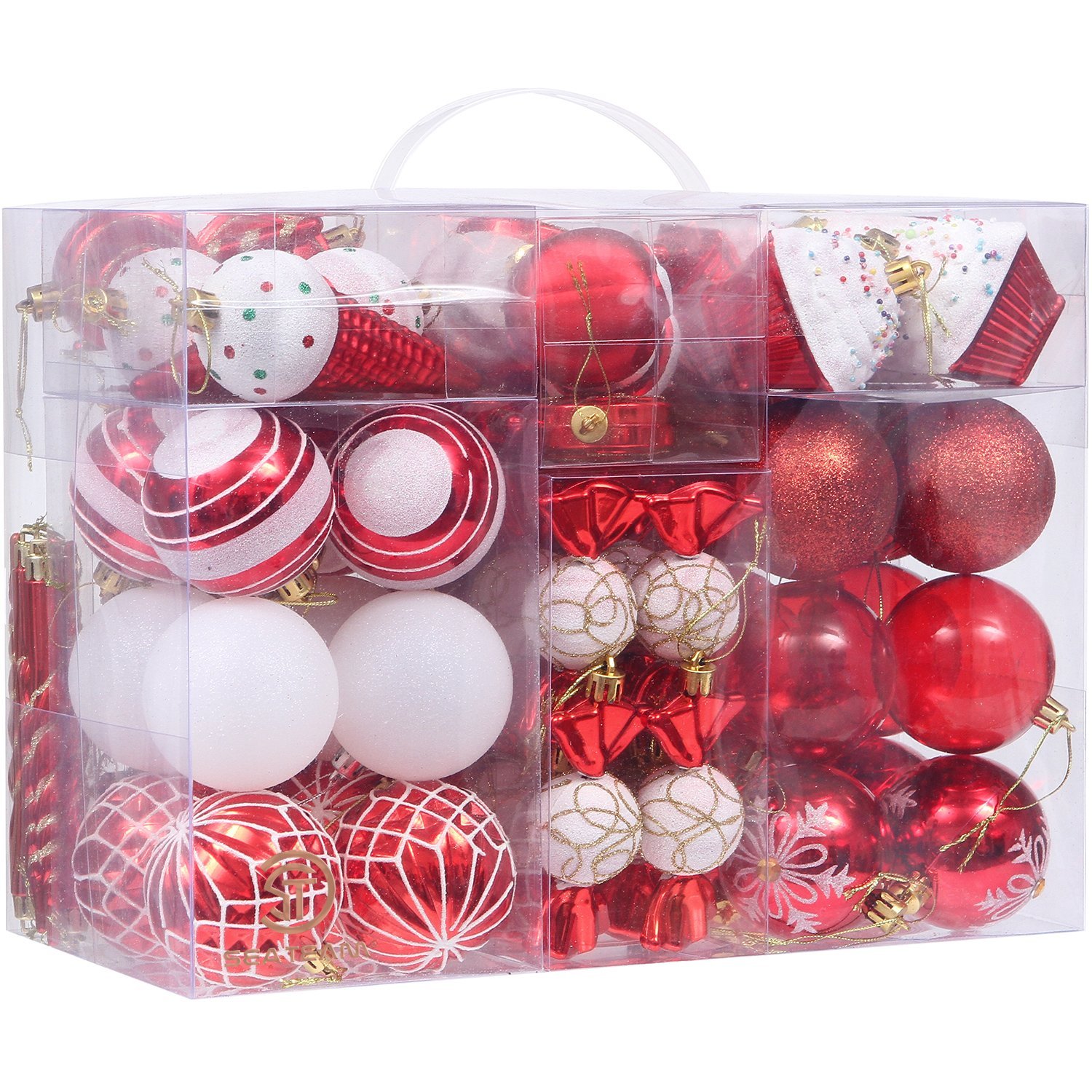Assorted Shatterproof Christmas Ball Ornaments Set Decorative Baubles