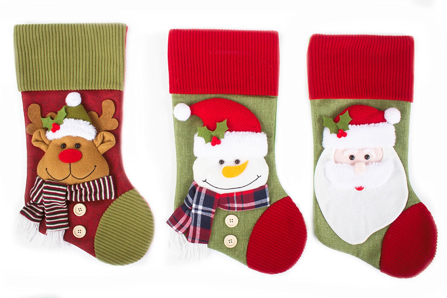 3 Pcs Set - Classic Christmas Stockings 18